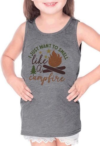 7 ate 9 Apparel Kids I Want to Smell Like A Campfire Grey Tank Top in Saudi Arabia