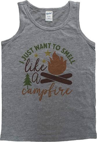 7 ate 9 Apparel Kids I Want to Smell Like A Campfire Grey Tank Top in Saudi Arabia