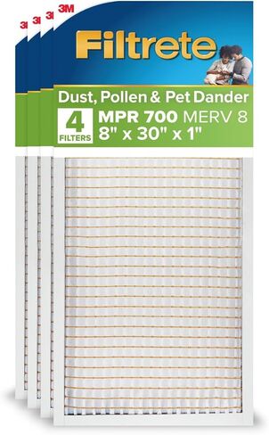 Filtrete 18X25X1 Air Filter, MPR 700, MERV 8, Clean Living Dust, Pollen and Pet Dander Reduction 3-Month Pleated 1-Inch Air Filters, 4 Filters in Saudi Arabia