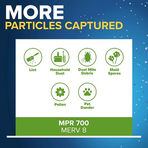 Filtrete 18X25X1 Air Filter, MPR 700, MERV 8, Clean Living Dust, Pollen and Pet Dander Reduction 3-Month Pleated 1-Inch Air Filters, 4 Filters in Saudi Arabia