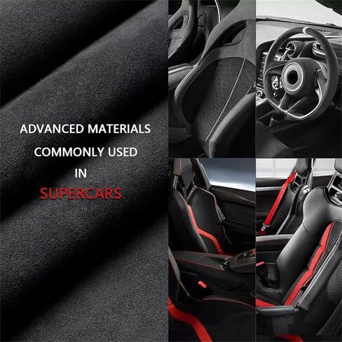 Luxury Suede Handmade Leather Key Fob Case Holder Shell Cover Bag Compatible for Ferrari 458 588 488GTB LaFerrari With Leather Keychain(Red Stitching) in Kuwait