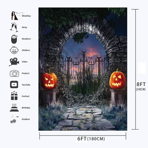 LTLYH 5x7Ft Halloween Photography Backdrop Halloween Haunted House Backdrop Halloween Pumpkin Elf Horrible Party Photo Backdrop 017 in Saudi Arabia