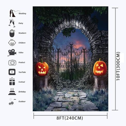 LTLYH 5x7Ft Halloween Photography Backdrop Halloween Haunted House Backdrop Halloween Pumpkin Elf Horrible Party Photo Backdrop 017 in Saudi Arabia