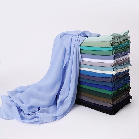 SYANKANGXIAO 4 Pieces 43Inch Square Scarf Shawls for Women Muslim Plain Wrap Hijab Head Scarf Turban in Kuwait