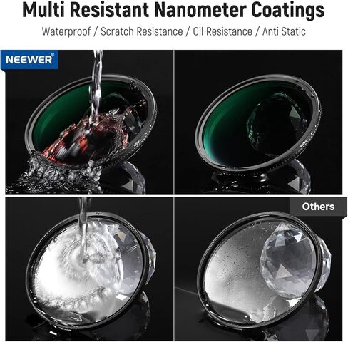 NEEWER 72 مم ND2-400 (1-9 توقفات) مرشح ND متغير مع غطاء عدسة، حبل قصير، قطعة قماش للتنظيف، تعديل دقيق للكثافة المحايدة، زجاج بصري متعدد الطبقات مقاوم لبصمات الأصابع والخدش in Kuwait