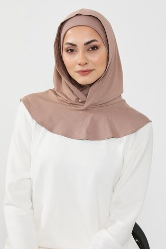 Aisha's Design Full Coverage Cotton Bonnet for Women, Ready-to-Wear Hijab Headscarf with Neck Coverage Hoody Style Turban in Saudi Arabia