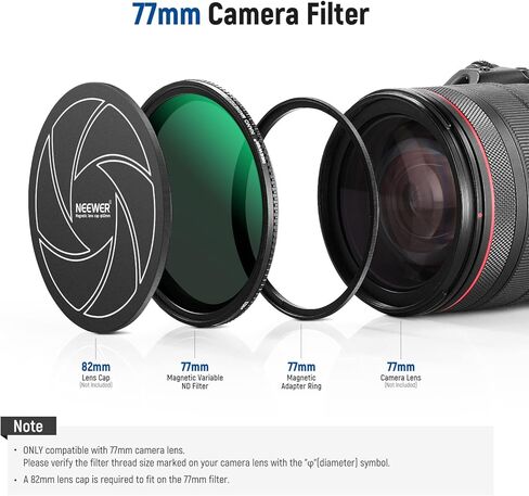 NEEWER 72 مم ND2-400 (1-9 توقفات) مرشح ND متغير مع غطاء عدسة، حبل قصير، قطعة قماش للتنظيف، تعديل دقيق للكثافة المحايدة، زجاج بصري متعدد الطبقات مقاوم لبصمات الأصابع والخدش in Kuwait