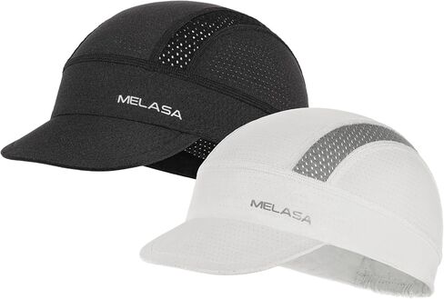 MELASA 2 PCS غطاء ركوب الدراجات خفيفة الوزن ، وقبعات الدراجة التبريد تحت الخوذة ، وبطانة القبعات الجمجمة مع حافة للرجال حماية الشمس in Kuwait