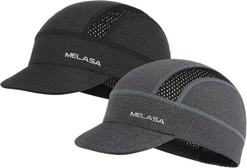 MELASA 2 PCS غطاء ركوب الدراجات خفيفة الوزن ، وقبعات الدراجة التبريد تحت الخوذة ، وبطانة القبعات الجمجمة مع حافة للرجال حماية الشمس in Kuwait