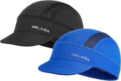 MELASA 2 PCS غطاء ركوب الدراجات خفيفة الوزن ، وقبعات الدراجة التبريد تحت الخوذة ، وبطانة القبعات الجمجمة مع حافة للرجال حماية الشمس in Kuwait