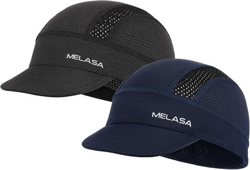 MELASA 2 PCS غطاء ركوب الدراجات خفيفة الوزن ، وقبعات الدراجة التبريد تحت الخوذة ، وبطانة القبعات الجمجمة مع حافة للرجال حماية الشمس in Kuwait