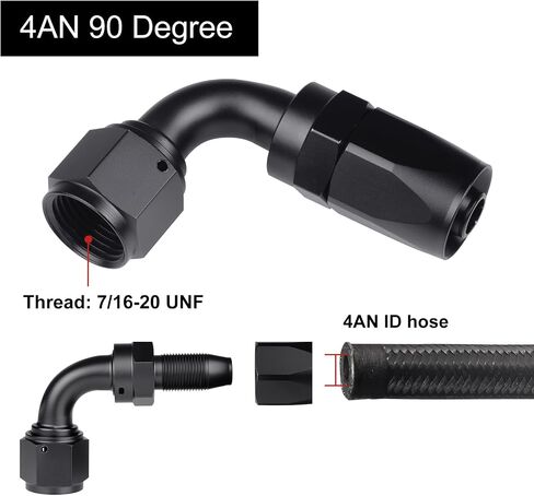 16AN Hose End Fitting 90 Degree Swivel for CPE Braided Fuel Hose Black in Saudi Arabia
