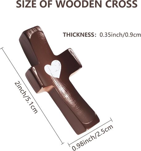 VOBUYING Cross My Heart, Encouragement Gift, Relieve Anxiety Comfort for Clutching, Clinging and Praying, Wooden Cross Fidget（3 Pack, Black） in Saudi Arabia