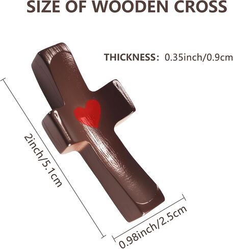 VOBUYING Cross My Heart, Encouragement Gift, Relieve Anxiety Comfort for Clutching, Clinging and Praying, Wooden Cross Fidget（3 Pack, Black） in Saudi Arabia