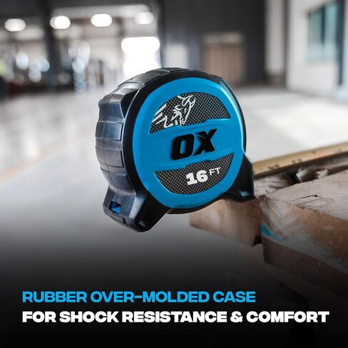 OX Tools Tape Measure 35 ft Pro Tuff Blade 1 ¼ Inch wide Locking Measuring Tape, Tough Shock Proof Casing & smooth retrieval, 13 ft Stand out, OX-P506035 in Kuwait