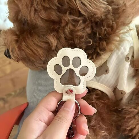 Leather Pet Memorial Keychain Pet Memorial Gifts for Cat Dog Cute Leather Paw Keychain Pet Hair Keepsake Keyring in Saudi Arabia