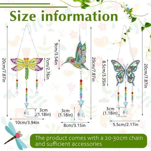 3 قطع من لوحات Suncatcher Wind Chime Cross Sun Star Moon Heart Mandala مزدوجة الجوانب من الكريستال جوهرة طلاء حسب الرقم زخرفة معلقة لحديقة المنزل (القمر، القلب، الماندالا) in Saudi Arabia