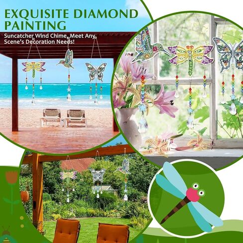 3 قطع من لوحات Suncatcher Wind Chime Cross Sun Star Moon Heart Mandala مزدوجة الجوانب من الكريستال جوهرة طلاء حسب الرقم زخرفة معلقة لحديقة المنزل (القمر، القلب، الماندالا) in Saudi Arabia