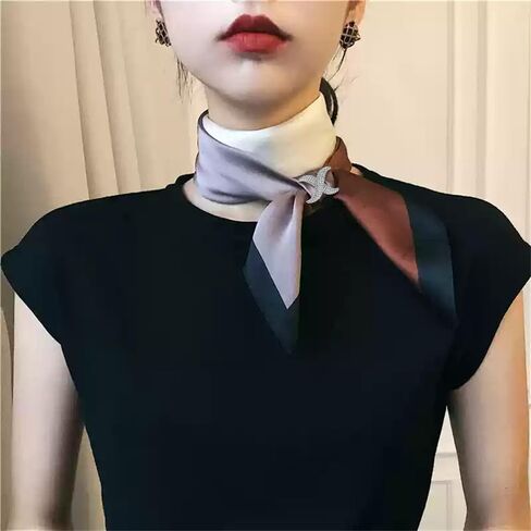 Rhinestone Infinity Silk Scarf Ring Brooch for Women Fashion Crystal X Chain Shawl Scarves Buckle Clip Brooches Dainty Dress Accessories Wedding Birthday Jewelry Gift in Saudi Arabia