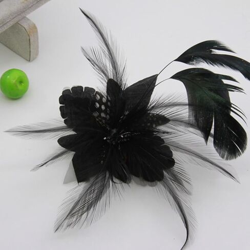 Multi-function Feather Flower Brooch Pins & Hair Clips for Women Girls Corsage Brooch Party Ceremony Accessories Dance Banquet Pins Headdress in Saudi Arabia