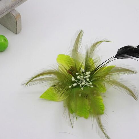 Multi-function Feather Flower Brooch Pins & Hair Clips for Women Girls Corsage Brooch Party Ceremony Accessories Dance Banquet Pins Headdress in Saudi Arabia