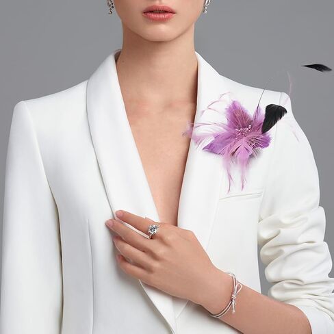 Multi-function Feather Flower Brooch Pins & Hair Clips for Women Girls Corsage Brooch Party Ceremony Accessories Dance Banquet Pins Headdress in Saudi Arabia