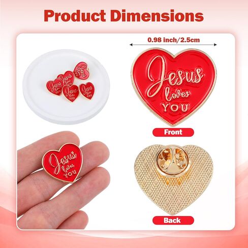 40 Pcs Religious Jesus Pins Bulk Christian Favors Includes Jesus Loves You Sign Lapel Pin Brooches Heart Pins for Church Sunday School Gift in Saudi Arabia