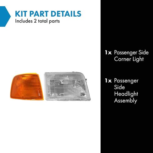 TRQ Passenger Side Lighting Kit Compatible with 1997-1999 Toyota Camry TO2503117 TO2531126 TO2533103 in Saudi Arabia