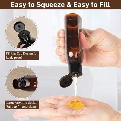 Travel Kit - 10 Pcs Travel Bottles for Toiletries, TSA Approved, Leak Proof Plastic Small Cream Jars & Refillable Spray Bottle for Shampoo, Conditioner (Brown) in Kuwait
