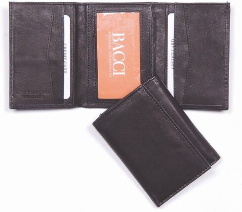 Solid Black Super Slim Trifold Wallet in Saudi Arabia