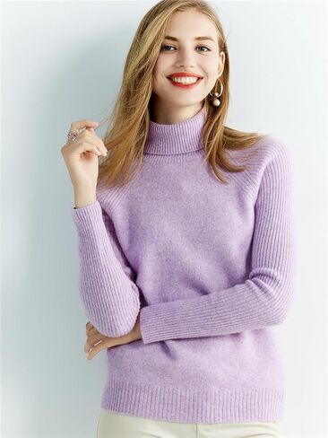 Bollrllr Cashmere Sweater Women's Knitted 100% Merino Wool Turtleneck Long Sleeve Sweater in Saudi Arabia
