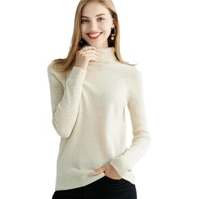 Bollrllr Cashmere Sweater Women's Knitted 100% Merino Wool Turtleneck Long Sleeve Sweater in Saudi Arabia