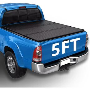 Pensun 5ft Hard Tri-Fold Truck Cover Cover for Toyota Tacoma 2005-2015 ، Black Truck Tonneau Cover (Hard ، 2005-2015 Toyota Tacoma) in Kuwait