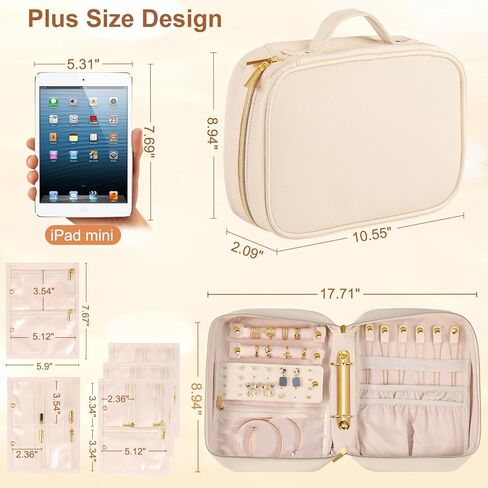 Travel Jewelry Case Organizer for Women, Jewelry Storage Book with Small Pouch, Travel Jewelry Bag Case for Traveling Necklace, Earrings, Rings, Bracelet Organizer (Black) in Kuwait