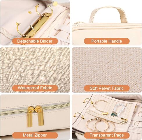 Travel Jewelry Case Organizer for Women, Jewelry Storage Book with Small Pouch, Travel Jewelry Bag Case for Traveling Necklace, Earrings, Rings, Bracelet Organizer (Black) in Kuwait