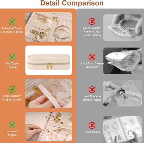 Travel Jewelry Case Organizer for Women, Jewelry Storage Book with Small Pouch, Travel Jewelry Bag Case for Traveling Necklace, Earrings, Rings, Bracelet Organizer (Black) in Kuwait