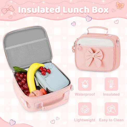 5pc حقيبة ظهر للبنات لطيف مع مجموعة صندوق الغداء ، حقيبة الكتب التجمي in Kuwait