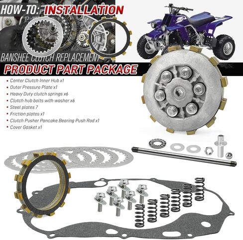 مجموعة القابض و Friction Steel Plate Pather Kit متوافق مع Yamaha Banshee 350 YFZ350 1987-2006 RZ350 1984-1985 in Saudi Arabia