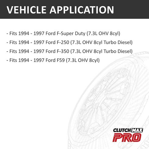 ClutchMaxPRO Performance Stage 2 Clutch Kit with Flywheel Compatible with 1994 1995 1996 1997 F-Super Duty F250 F350 F59 7.3L 8cyl Turbo Diesel CP07154HDFW-ST2) in Saudi Arabia