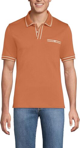 Lands' End Men's Short Sleeve Tipped Welt Pocket American-Grown Supima Cotton Polo in Saudi Arabia