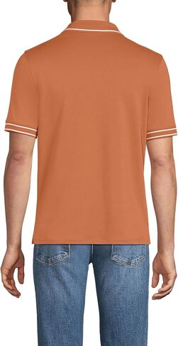 Lands' End Men's Short Sleeve Tipped Welt Pocket American-Grown Supima Cotton Polo in Saudi Arabia