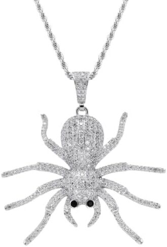 316 Titanium Steel Iced Out Spider Pendant Christmas Jewelery for Men's 14K White God Plated in Saudi Arabia