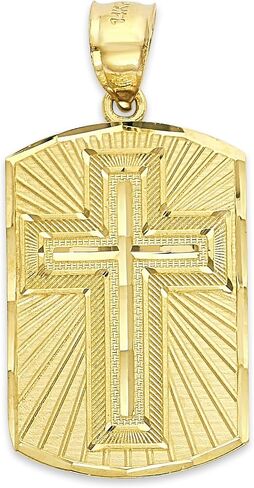 Solid 10k Gold Cross Medallion with Lord's Prayer in English in Saudi Arabia
