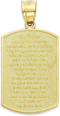 Solid 10k Gold Cross Medallion with Lord's Prayer in English in Saudi Arabia