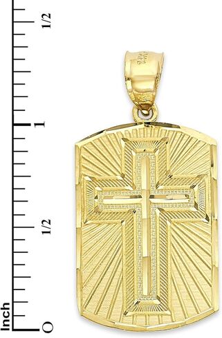 Solid 10k Gold Cross Medallion with Lord's Prayer in English in Saudi Arabia