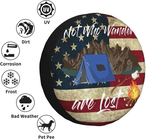 مغامرة في انتظار غطاء الإطارات الاحتياطية RV غطاء الإطارات الإطارات WeatherProffling Universal Wheel Workors مناسبة ل RV Travel Trailer Camper Accessories 16 Inch in Kuwait