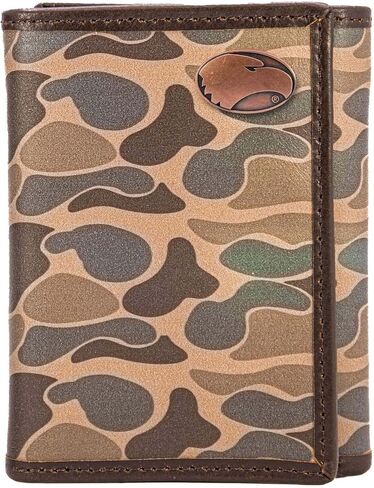 Zep-Pro NCAA Georgia Bulldogs Vintage Tan Leather Trifold Wallet ، Slim Stylish for Men in Saudi Arabia