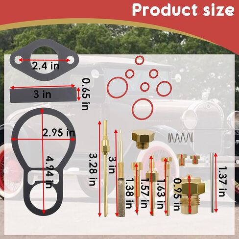 Carburetor Major Repair Gasket Kit Compatible with Ford Model A A Base AA Base 1926-1932,Carburetor Rebuild Kit also compatible with today's complex fuels,Replace 28-24913-1 64-24913 A-9595-Z 9590 511 in Saudi Arabia