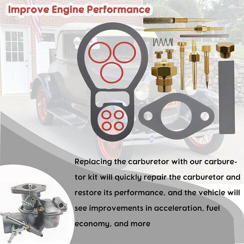 Carburetor Major Repair Gasket Kit Compatible with Ford Model A A Base AA Base 1926-1932,Carburetor Rebuild Kit also compatible with today's complex fuels,Replace 28-24913-1 64-24913 A-9595-Z 9590 511 in Saudi Arabia