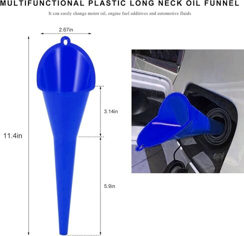 2 PCS Oil Funnel, Plastic Long Neck Multi-Purpose Spill Saver Funnel, Engine Oil Funnels for Filling Oils Gas Water Diesel Fuel Lubricants for Car Motorcycle ATV Boat (Black) in Saudi Arabia